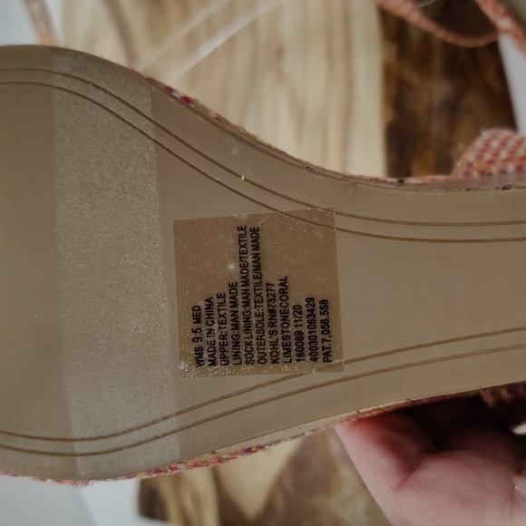 Lc Lauren Conrad Limestone Cora Wedges, Light Orange/Pink Size 9.5 - Picture 11 of 12